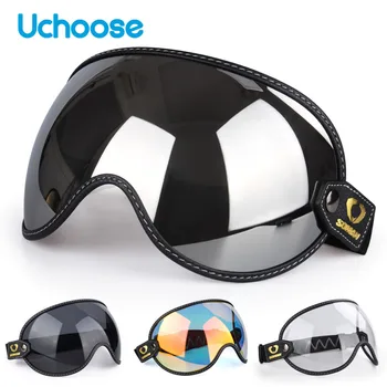 Ретро Мотоциклетни очила за каране на мотор, Каски, Ослепляющие цвят, Ветроупорен, Устойчиви на uv радиация и е Подходящ За повечето стилове каски