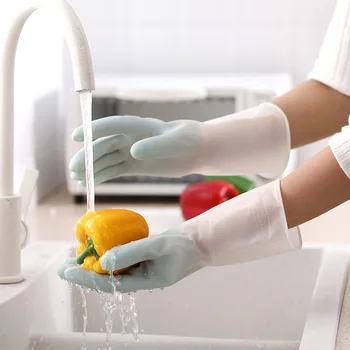 Ръкавици За миене на Съдове Силиконови Ръкавици За миене на Съдове Гъба За Миене на съдове Гумени Ръкавици, Инструменти За почистване на 1 чифт
