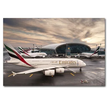 Самолет A380 Летище Стена Живопис Плакати и Щампи Платно Изкуството на Декоративни картини За Домашен Декор на Стаята