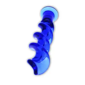 синя стъклена запушалка анален бормашина секс играчки за жени лесбийки G SPOT сквирт Crystal кука вибратор анален стимулатор на простатата ануса BUTTplug