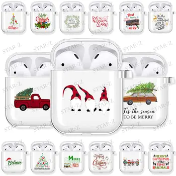 Сладък Весела Коледа Дядо Коледа Дърво Мек Калъф от TPU за Apple Airpods Pro 2 1 3 Безжични Bluetooth Слушалки, Калъф Airpod Седалките