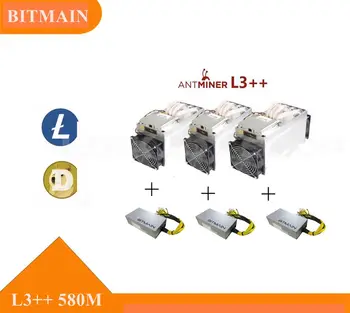 Снабден с 3 LTC Dogecoin Asic Миньор Възстановява Antminer L3 ++ 580M с включено захранване