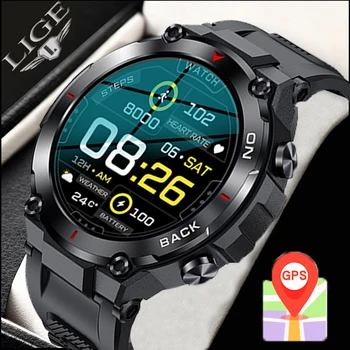 Спортни Смарт Часовници LIGE с GPS За Мъже, Bluetooth, Фитнес Тракер, Умни Часовници, Дамски Цифров Часовник С дълъг период на изчакване За Android и IOS 0