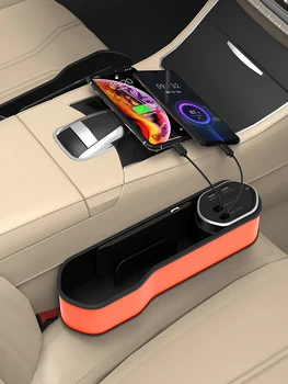 Столче за кола Gap Организатор Кутия За Съхранение С Безжичен/Кабелен-Бързо USB Адаптер за Зареждане За iPhone Huawei Samsung Xiaomi Зарядно за Кола