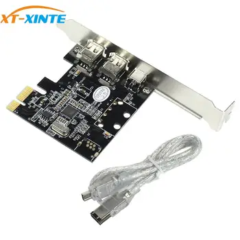 Такса за разширяване на XT-XINTE PCIe 3 порта 1394A Firewire PCI Express контролера адаптер IEEE 1394 2 x 6 Pin, 1 x 4 Pin