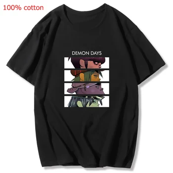 Тениски на Британската Виртуална група Gorillaz, Улични Ризи с Принтом, Ежедневни Мъжки Женска Риза с Къс ръкав, Градска Негабаритная Женска Тениска
