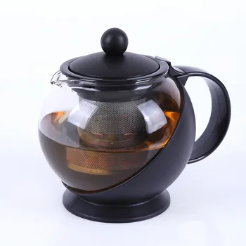 Топлоустойчива стъклена кана с филтър от неръждаема стомана, пузырчатый чайник, огнеупорни чайник с голям капацитет, билков чайник