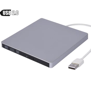 Тънък Външен USB 2.0 DVD RW CD Писател автомобил с Горелка Четец Плейър За Преносимите КОМПЮТРИ Mac Лаптоп с Win XP 7 8 10 Xiaomi Huawei HP, IBM 0