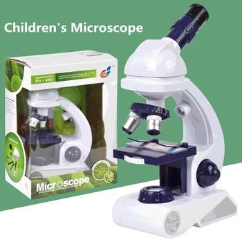 Училищен Образователен, Научен Микроскоп с LED Биологичен Микроскоп Експериментален Комплект Детски Микроскоп Начало на Изискан Подарък Играчка