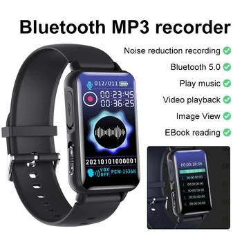 Цифров Диктофон Умен Bluetooth Гривна MP3 Плейър, Електронна книга HD намаляване на шума Дръжка за запис на 4G/8G/16G/32G Часовници за запис на