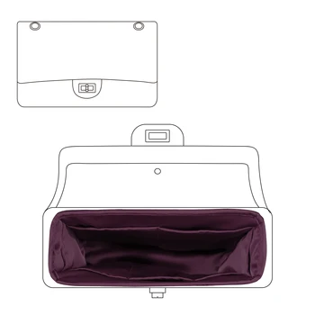 Чантата-Органайзер DGAZ, сатен, плътен, Подходяща за чанти Chan-el 2,55, Минибар/Малки/Средни/Големи Чанти, Коприна, Луксозна чанта-тоут под формата на чанти, Дамски