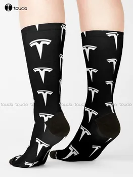 Чорапи Без Името На Tesla Розово Софтбол Чорапи Harajuku Персонализирани Потребителски Унисекс Възрастни Юношески Младежки Чорапи 360 ° Цифров Печат Ретро Изкуство