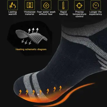 Чорапи С Електрически Нагревател, Самонагревающиеся Чорапи, Мъжки И Женски Масажни Чорапи Със Защита От Замръзване, Топли Спортни Чорапи За Къмпинг, Туризъм, Каране На Ски 0