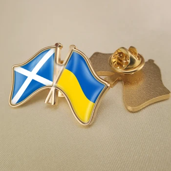 Шотландия и Украйна Преминава Двойни Знамена Приятелство Игли за Ревери Брошки Икони