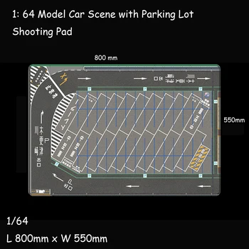 1:64 Паркинг матов Дисплей на автомобила Голям модел на Гаража Кола Дисплей Подложка Подложка за мишка Настолен мат - 80 см x 55 см 1