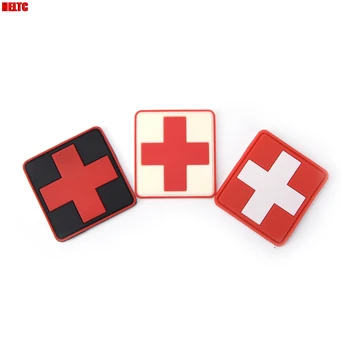 3d PVC Нарукавная Превръзка на Червения Кръст Медицински Спасителна Икона на Морала Гума Лекар, Фелдшер Тактически Нож Флаг Конфедерация Швейцария Нашивка 1