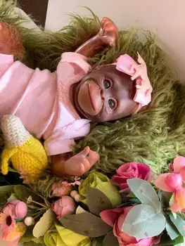 45 СМ Възстановената Обезьянка Детски Орангутани Реалистична Мека На Допир е Приятно Мека Кукла за Тялото Подбрани Художествени Подаръци за Възрастни 1