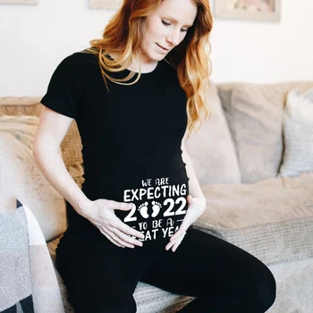 Baby Loading 2022 Тениска За Бременни С принтом, Тениска С Къс ръкав За бременни, Обявяване На Бременността, Риза, Нови Тениски За майки, Дрехи 1
