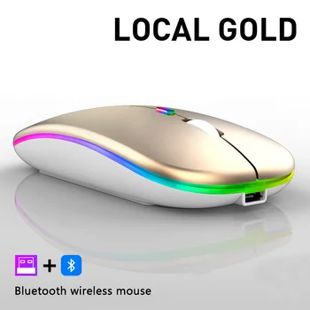 Bluetooth Акумулаторна Безжична Мишка С 2.4 G USB LED Телефон Мишката За Apple/Macbook/Xiaomi/Samsung/Huawei/Лаптоп Lenovo Таблет PC 1