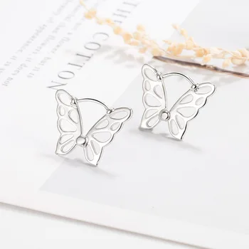 CIAXY Сребърни Цветни Обеци-Пеперуди за Жени 2022, Кух Дизайн, Корейската Мода, Бижута за Уши, търговия на Едро 1