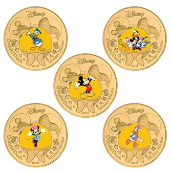 Disney Мини Маус Мики Маус, Доналд Дък, Дейзи Тема Позлатен Златна Монета Играта Възпоменателна Монета Играчки Детски Подарък За Рожден Ден 1