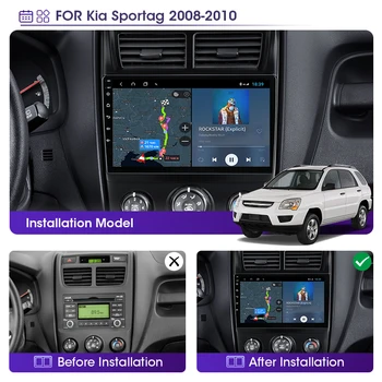 JMCQ 2Din Android 11 4G + WiFi Авто Радио, Мултимедиен Плейър За Kia Sportage 2 2008-2010 GPS Навигация Главното устройство 2 din 1