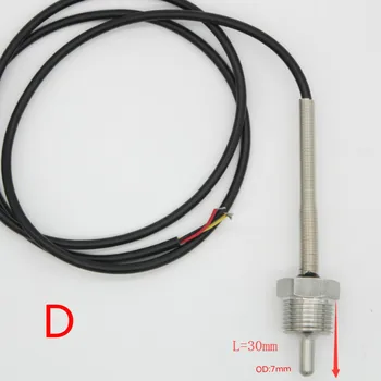 PT1000 SUS304 Корпус Платинен температурен Сензор на съпротива G1 / 2 Резба на сондата DIA = 7 мм и 1,5 м PVC 3-жилен проводник от неръждаема стомана 1