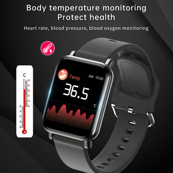 ZW18 Умен Часовник 2020 IP67 Водоустойчиви Часовници За Измерване на Сърдечната Честота И Кръвното Налягане С Пълна Докосване Часовници За Измерване на Температурата на Тялото Умен Часовник Дропшиппинг 1