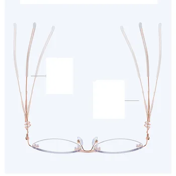 Дамски Очила за четене без рамки, с Анти-Синя светлина, Кристални, Метални Очила за Далекогледство, Очила за далекогледство +1,0 + 1,5... +4,0 1