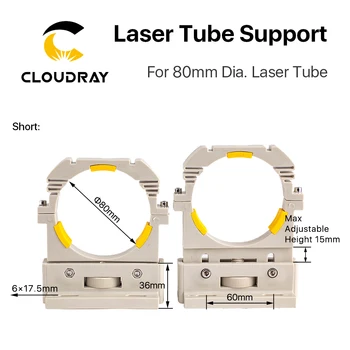 Диаметър 80mm притежателя подкрепа на притежателя на тръбата лазер CO2 Клаудрай гъвкав пластмасов за машина за рязане гравиране на лазер 75-180В 1