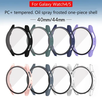 За Samsung Galaxy Watch 4/5 40 мм 44 мм PC Матово покритие От Закалено Стъкло + Калъф Универсален Защитна Броня Аксесоари За Часовници 1