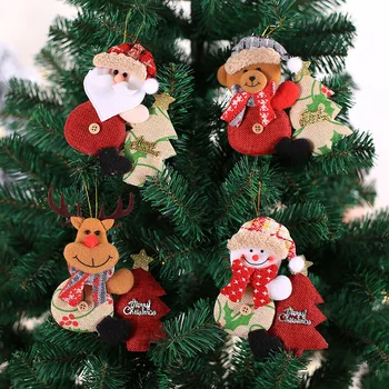 Забавни Коледни Декорации DIY Коледен Подарък на Дядо Коледа, Снежен човек Дърво Висулка Кукла се Мотае Украса за Дома Ноел Натал честита Нова Година 1