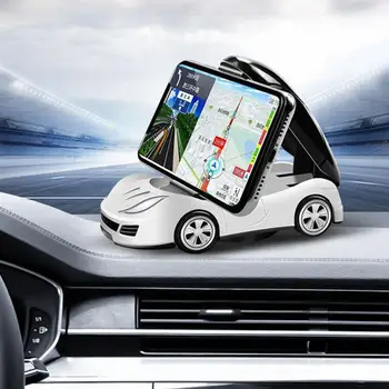 Модел На Автомобила Притежателя На Мобилен Телефон Без Ръце 360 Градуса Въртяща Форма На Колата-Часова Телефонна Авто Тире На Предното Стъкло Отдушник На Притежателя На Телефона 1