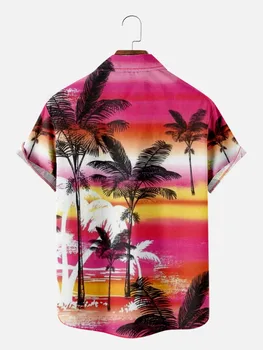 Нови Ризи в Хавайски Стил, Плажни Ризи с Принтом Палми, Топли Стилни Ризи без Ръкави за Отдих на Мъжете И Жените 1
