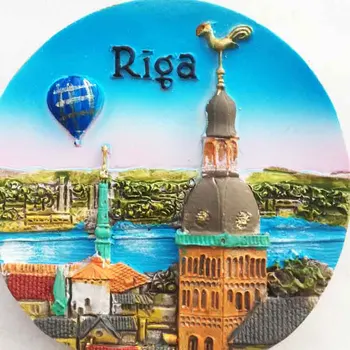 Рига, Латвия, Туристически Сувенир, Етикети на Магнити 1