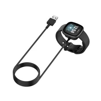 Топ Sense Кабел с Док-Станция Смарт Гривна Взаимозаменяеми Кабел за зареждане Преносимо USB Зарядно Устройство за Fitbit Versa 3 / Fitbit 1