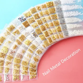 1 Опаковка Микс 3D Кухи Метални Декорации За Нокти Цвят: Златист, Сребрист Нит САМ Карамфил Перлени Аксесоари За Маникюр 2