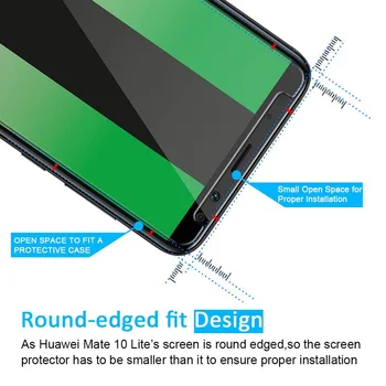 2 / 4шт Закалено Стъкло За Huawei Mate 10 Pro Lite Защитно Стъкло Фолио За екрана 2