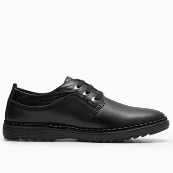 2017, нова модни мъжки обувки от естествена кожа, дантела, нескользящая ежедневни обувки на ток за мъже, размер 39-44, oxfords, мъжки ежедневни обувки 2