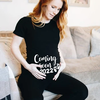 Baby Loading 2022 Тениска За Бременни С принтом, Тениска С Къс ръкав За бременни, Обявяване На Бременността, Риза, Нови Тениски За майки, Дрехи 2