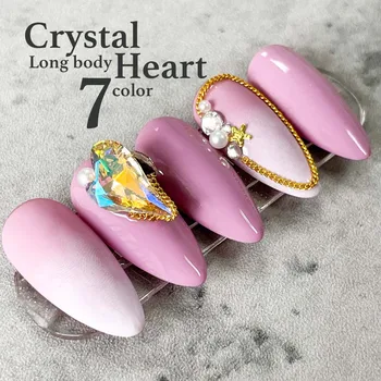 Crystal Нокти Кристали Циркон Част на Дизайн на Ноктите 3D Чар Сърцето на Камък Бижута Натиснете върху Ноктите Кристал AB-Плоска Задната Част на Диаманти и Бижута 2