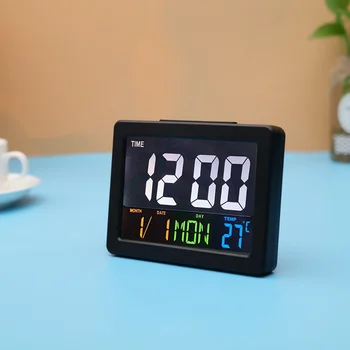 Digital alarm clock Температура на Работния Плот LCD Дигитален Термометър Тенис на Влагомер, Захранван С Батерии Време, Дата, Календар 2