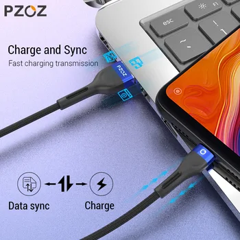 PZOZ Micro USB Кабел За Бързо Зареждане, Кабел За Данни, 2 М, 3 М За Samsung S7 Xiaomi Redmi Note 5 Pro Android Мобилен Телефон microUSB Зарядно Устройство 2