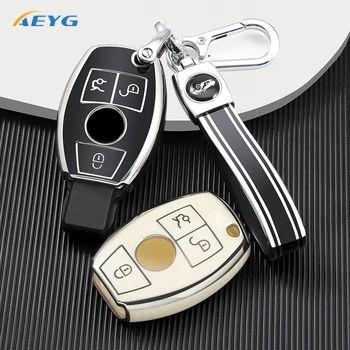 TPU Авто Дистанционно Ключ Калъф за Носене на Ключодържател За Mercedes Benz A B C E S G Class GLS GLA GLK CLS CLA GLC AMG W204 W205 W212 W463 W176 2