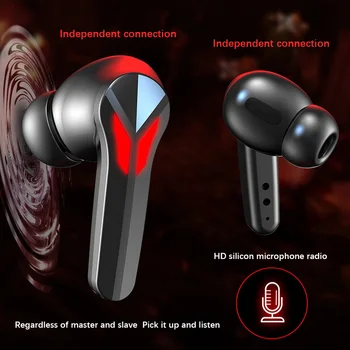 Безжична Bluetooth слушалка Цифров дисплей с ниска латентност в ухото Превключване на режима на светлинния ефект Шумоподавляющие слушалки J13 fone gamer 2