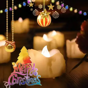 Беспламенная Led Свещ Имитация на Свещи За Рожден Ден, Празнична Парти, Сватба, Коледна Лампа, нощна светлина, Украса За Дома T6T4 2