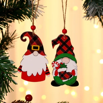 Весела Коледна Украса От Дървен Джудже На Дядо Коледно Дърво Висящи Бижута Висулка Навидад Декор Честита Нова Година 2022 Детски Играчки 2