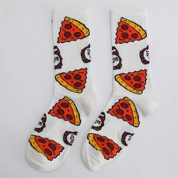 Есенно-зимни Нови чорапи със средна дължина, с черепа на Пица, ежедневни мъжки и дамски спортни чорапи, студентски памучни чорапи, чорапи парни бани 2