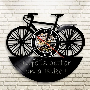 За по-добър живот колело Vinyl плоча Стенни часовници Модерна-добър живот Стенни часовници Мото мотоциклетист Колоездачи Колоездач Колоездач 2