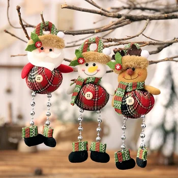 Забавни Коледни Декорации DIY Коледен Подарък на Дядо Коледа, Снежен човек Дърво Висулка Кукла се Мотае Украса за Дома Ноел Натал честита Нова Година 2